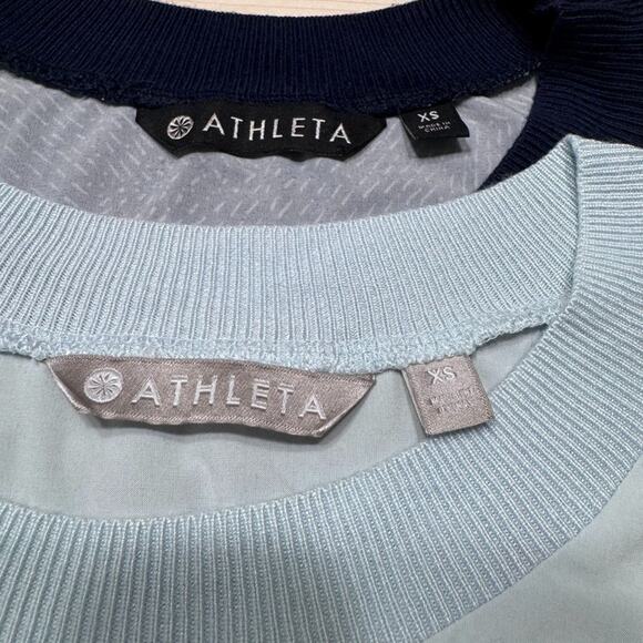 Athleta Top Womens XS Blue Zephyr Ribbed Hem Tank Bundle 2 Active Gym Run Yoga - Picture 2 of 10